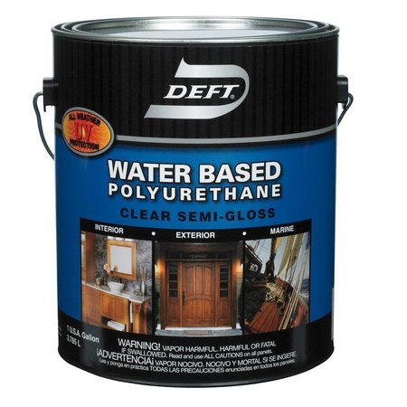 DEFT Semi-Gloss Clear Water-Based Waterborne Wood Finish 1 gal DFT258/01